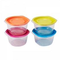 BTM 씨밀렉스 쿡밥 보관용기 275ml 4개-8P 다용도통 용기통 플라스틱용기 밀폐용기 도시락통 용기 밀폐용기통