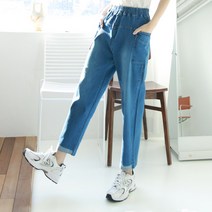 비바조이 F22_5 루즈핏 밴딩 배기핏청바지