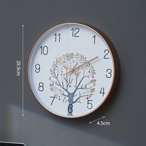 에끌 예쁜 벽시계 인테리어시계 신혼집선물북유럽 간단한 장식 음소거 벽시계 거실 홈 패션 창의력 무료 펀치 벽 교수형 성격-12633, 02. 생명의 나무 시계