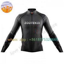 라이딩 바람막이 방풍자켓 Zootekoi-남성 겨울 보온 양모 자전거 긴 소매 사이클링 저지 의류 프로 팀 야