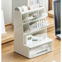 위지스 데스크 오거나이저 수납함 정리함 책상 정리 연필꽃이 S-1, 베이지