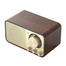 레트로 라디오 나무 복고풍 클래식 사운드 박스 블루투스 호환 5.0 스테레오 스피커 서라운드 슈퍼베이스 서브 우퍼 aux fm 라디오 컴퓨터 pc, 활기 없는