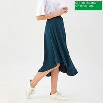 베네통 플레어 밴딩 훌 스커트 BASK91941-GN