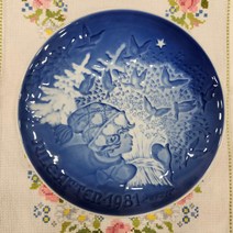 (엔틱/빈티지) 로얄코펜하겐 1981년 빙앤그뢴달 B&G 크리스마스 기념접시