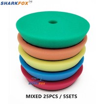 56 인치 왁싱 버핑 스폰지 패드 연마 마찰 Ruber 수색 전원 스크럽 자동차 수리, 22.Mixed 25pcs - 5Inch 125mm