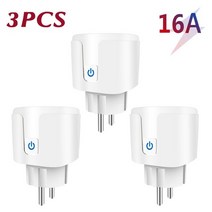 aubess 스마트 소켓 eu 16a20a ac100-240v wifi 스마트 플러그 전원 콘센트 alexa google 홈 음성 제어 tuya 스마트 라이프 앱용, 16a 3개