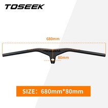 퀼스템 싯클램프 전기자전거개조 자전거크랭크커버 TOSEEK Mtb 핸들 바 및 줄기 28.6mm-17Degree 탄소 통합 산악 자전거 660 ~ 800*70/80/90/100m, 06 Black 680-80mm, 06 Black 680-80mm