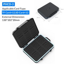 ORICO SD 카드 보관함 케이스 방수 마이크로 홀더 HDD TF CF 메모리 라벨 정리, 03 PHCD-3-BK