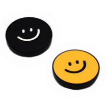 끌린다 자석 스마트 그립톡 2개, 블랙 스마일 / 옐로우 스마일 SET