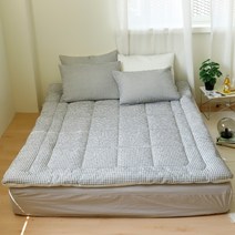 멜루나 여름철 내침대필수템 시어서커 쿨링 토퍼, 옵션4.댄스체크, 그레이SS