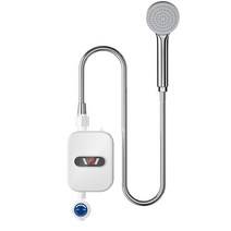 전기온수기 순간 미니 전기 온수기 3500W 인스턴트 3초 난방 욕실 주방 Tankless 온도 디스플레이 샤워, EU Plug
