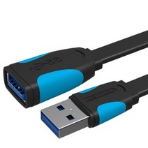 벤션 칼국수형 USB 3.0 연장케이블 연장선 블랙 05.벤션 칼국수형 USB3.0 연장 케이블 3m, 1개