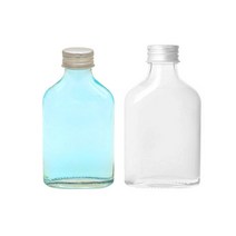 [유리병] 금속캡 납작유리병A-100 1개 100ml, 검정마개