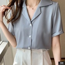 가바바 여성 블라우스 실키한 느낌의 심플베이직 반팔 여름 블라우스 G61833