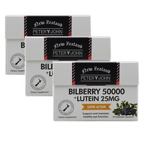 PETER&JOHN [피터앤존] Bilberry Lutein 뉴질랜드 빌베리 50000+루테인 25mg 60식물성캡슐 3개, 100g