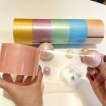 쫑여시 테이프공 만들기 펄 반짝이 끈끈 찐득볼 6색 1세트, 60mm 6색 1세트