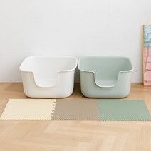 헬시냥이 고양이 사막화방지 화장실모래매트 47cm x 47cm x 1.2cm 쏘옥매트, 카키 쁘띠