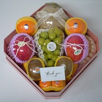 퐈퐈네 과일선물세트 과일바구니 정말맛있는 프리미엄 당일발송/예단/이바지/출산/병문안/선물, 중, 핑크, 아이보리