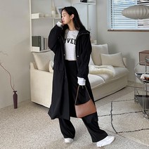 바잉몰 여성 슈퍼루키 후드 스트링 롱 야상 점퍼