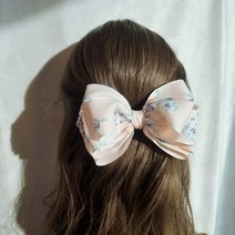 달꼼세 봄 햇살 처럼 따스한 쉬폰 풍성 볼룜 여성 빅리본 헤어핀