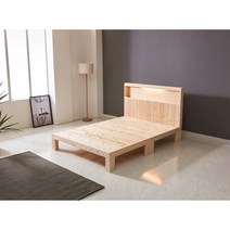 아이비(IVY) 국내제작 편백침대 LED조명+콘센트+평상 슈퍼싱글 SS 퀸 Q 침대프레임 숨쉬는가구, 편백 Q 평상 프레임(헤드X)