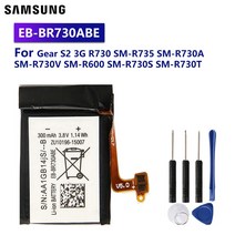 원래 배터리 EB BR730ABE 삼성 기어 S2 3G R730 SM R735 SM R730A SM R730V SM R600 SM R730S SM R730T SM R735T S, 1개, 러시아(배송불가), 단일