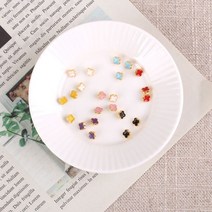 짱패브릭 (5개) 인형 5mm 크로스단추, 퍼플