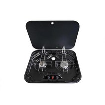 카라반 캠핑카 가스렌지 취사 요트 간이 가스레인지, (블랙)