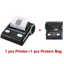 실사출력기 3 인치/80mm 감열식 영수증 미니 프린터 휴대용 Tikect 케이스 포함 블루투스/USB 비즈니스 홈 스토어 P26 용, [02] 1Printer with bag, [02] 미국 플러그
