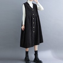 238822 - 코듀로이 하프넥 롱 원피스/빅사이즈/루즈핏/엄마옷//간절기/여름원피스/데일리/임부복