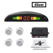 포터후방센서 사각지대 후진음 지게차후방감지기 주차 센서 자동차 키트 LED 디스플레이 4 22mm 백라이트, 08 Silver