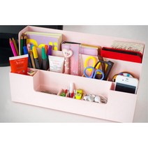 한눈에 문구함 초등학생 준비물 정리함 문구류 연구소 집중책상, 색상 / 베이비핑크