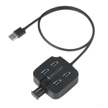 DFMEI USB3.04 허브 4- 포트 와이어 믹서 USB 세미퍼 휴대폰 브래킷 3.0HUB 컴퓨터 확장 및 1 개의 드래그 4, 검은 색