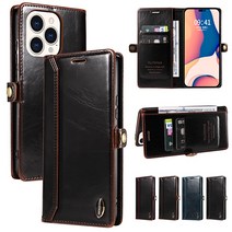 아이폰에 적용IPhone 14 13 12 Mini 11 Pro XS Max XR I8 I7 I6S Plus se2 라이트 레트로 사이드 버클 브러쉬 방지 카드 슬롯 케이스