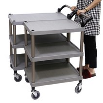 플라라 업소용 식당 서빙 카트 배식카 운반, 플라라 플라스틱 서빙카트 구형 2단 그레이 중, 1개