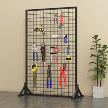 메쉬 철망 벽걸이 선반 네트 걸이 스탠드 수납대, 흰색 두꺼운 100x120 무료 20 후크