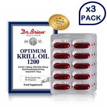 Dr Brian 닥터브라이언 옵티멈 남극 크릴오일 1200mg 오메가3 EPA DHA 함유 30캡슐(1개월분) 3개