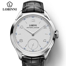 남자손목시계 LOBINNI Seagull 기계식 손 바람 운동 남성 시계 럭셔리 스위스 브랜드 남자 방수 시계 손목