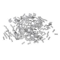 200pcs 고강도 단일 배럴 크림프 슬리브 튜브 커넥터 키트, 실버, 알루미늄 합금
