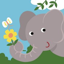 모모픽스페인팅 DIY유화그리기 25x25cm 소형, B12 꽃과 코끼리