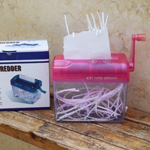 문서세단기 파쇄기 세절기 휴대용 maunal home bill shredder for a6 paper office 티켓 절단, 분홍색