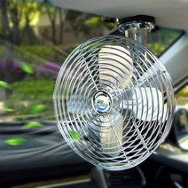 카모아 에코 메탈 카팬 차량용 선풍기 8인치 12V 24V) 자동차 화물차 크롬 시거잭 선풍기, 1, CF824, 실버