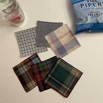 빈티지 체크 패브릭 리넨 티코스터 컵받침(6가지), 딥네이비