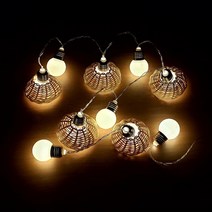 모닝라이트 라탄등 감성 캠핑 인테리어조명, 미니라탄갓10개+알전구20개