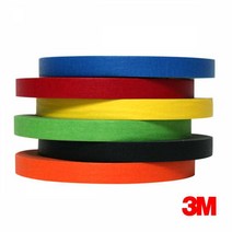 3M 3M 칼라 종이 마스킹테이프 12mm x 40M 6색, 3M 흑색