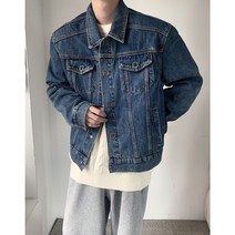 봄 남자 데님 재킷 짧은 어깨 패드 재킷 유행 커플 데님자켓 데님점퍼 청자켓 아우터