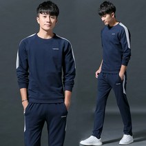 LAYENNE 춘추철 남자 캐주얼 트레이닝 세트 흡한성이 좋다 간략하다 가볍고 넉넉한 투피스 남자 캐주얼 라운드 맨투맨 산책하기 좋은 데이트 출근 야외 등산 네 가지 컬러