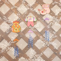 [바이오피스] 풍경 만들기 DIY 튜브벨 세트 현관 걸이 나무 우드 가을 겨울 전통 크리스마스 꾸미기 재료 방과후 학교, 튜브벨(복주머니)