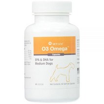 VetOne O3 중형견용 오메가 소프트 젤 - 필수 지방산 지원 - 피부 및 털 보충제 - 60 캡슐