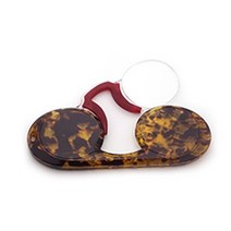 최신 휴대용 미니 코 클립 독서 안경 남성 여성 귀여운 키 체인 돋보기 노안 무테 리더 안경 10-30, Brown, 1.0